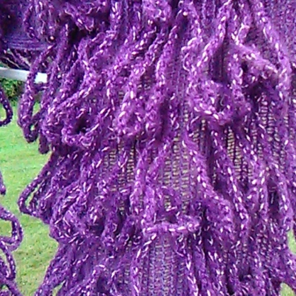 Purple with silver metallic scarf - Picture 5 of 5